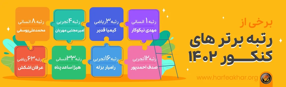 رتبه های برتر حرف آخر در کنکور 1402